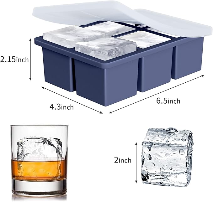 Large Ice Cube Tray for Whiskey: FDDBI Big Square Ice Cube Maker for Cocktail - Image 3