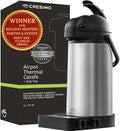 Airpot Coffee Dispenser with Pump & Tray - 102oz/3L Coffee Carafe with Pump - by Cresimo