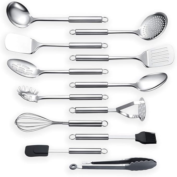 Berglander Cooking Utensil Set 12 Piece Stainless Steel Kitchen Tool Set - Image 2