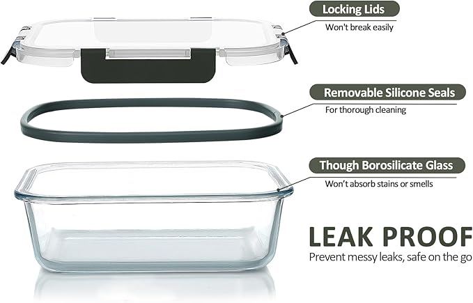M MCIRCO [80 oz & 36 oz Extra Large Glass Food Storage/Baking Containers Set - Image 3