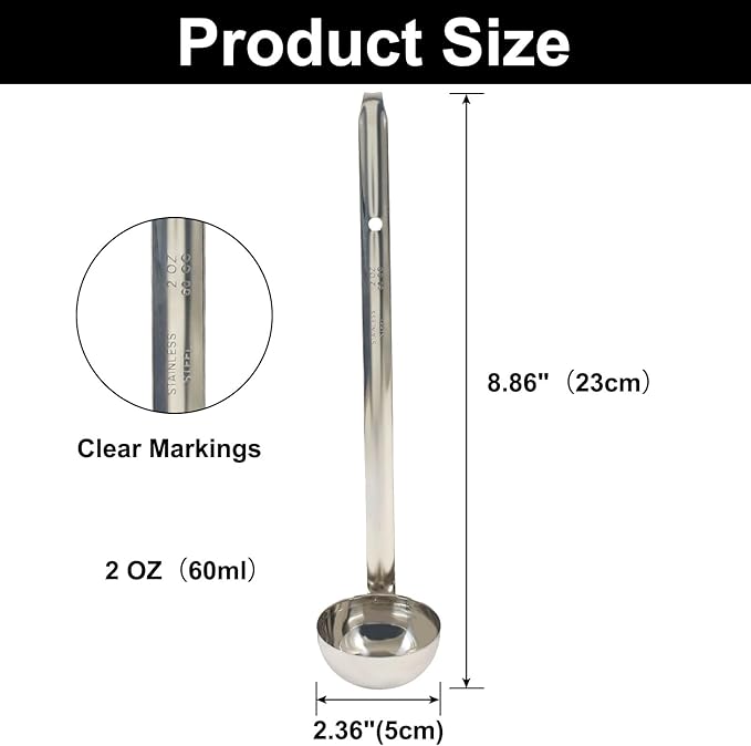 2 Oz Stainless Steel Ladle, Portioning and Serving Soup and Stew in Restaurants - Image 2