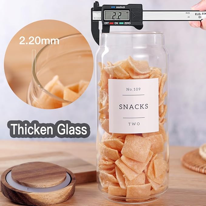 CZZGSM 3 Set Glass Pantry Storage Jars - 35oz Thicken Glass Kitchen Canisters - Image 5