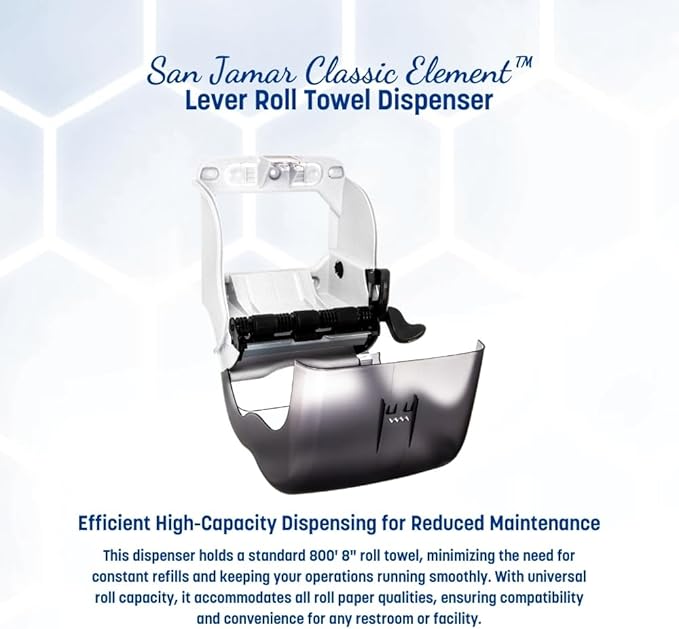 San Jamar Classic Element Paper Towel Dispenser Wall-Mounted Commercial Roll - Image 3