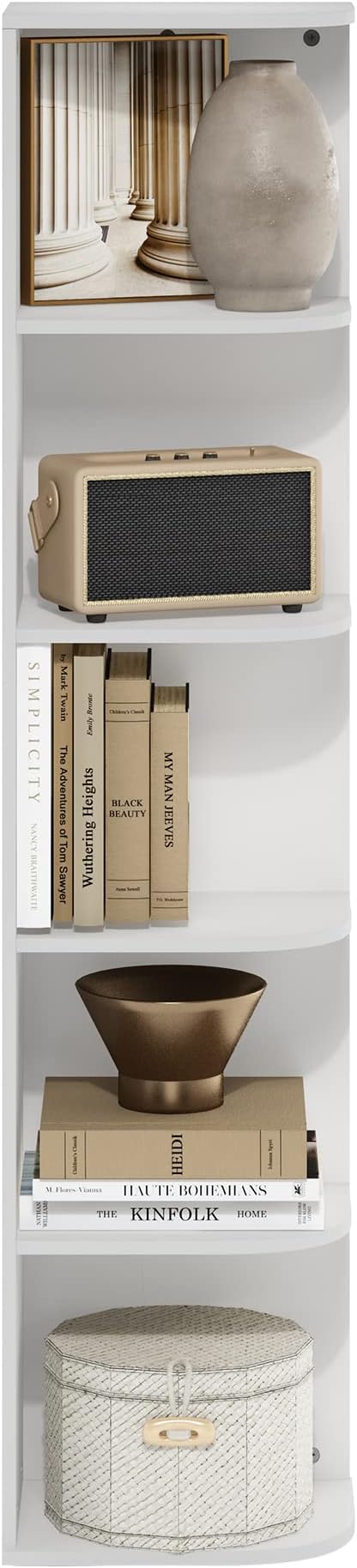 Furinno PASIR Book Shelf, 5-Tier Corner Bookshelf - Image 5