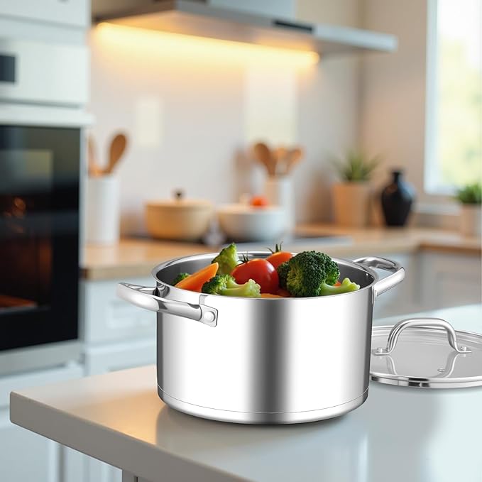 Leonyo Small Stock Pot, 4 Quart StockPot - Image 7