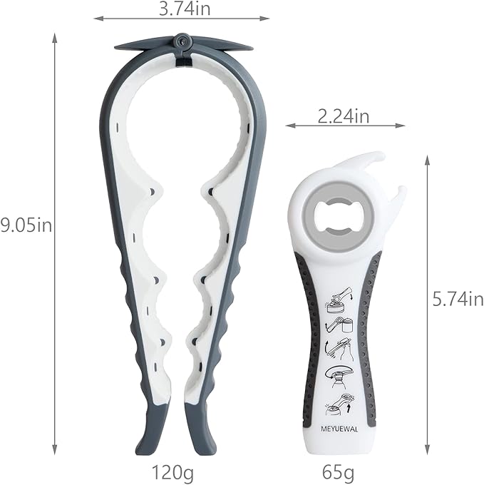 Jar Opener Bottle Opener for Weak Hands, 5-in-1 Multi-Function Can Opener - Image 2