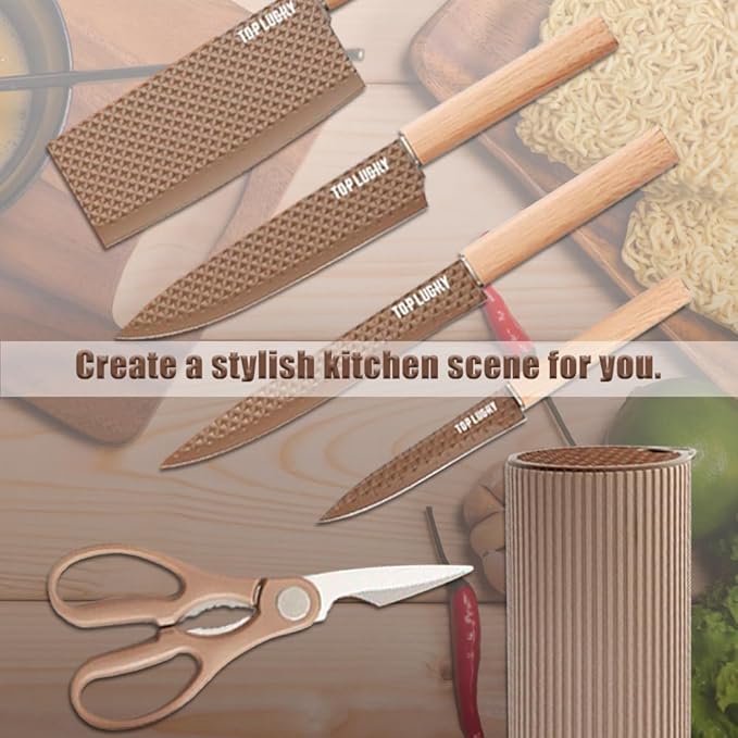 Knife Set, Wiztoynia 6-Piece Coffee Kitchen Knife Set - Image 7