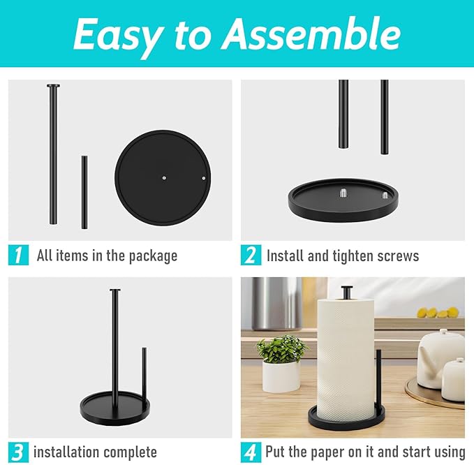Paper Towel Holder Countertop, Standing Paper Roll Holder - Image 9