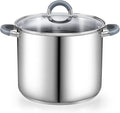 Cook N Home Stockpot with Lid, 8-Quart Basic Stainless Steel Pasta Cooking Soup by CookNHome