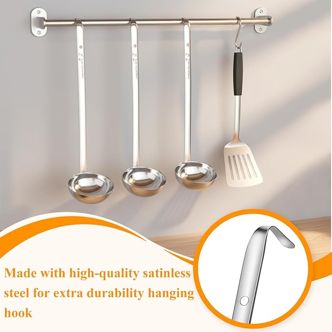 6 Pcs Stainless Steel Ladle Soup Handle Ladle - Image 4