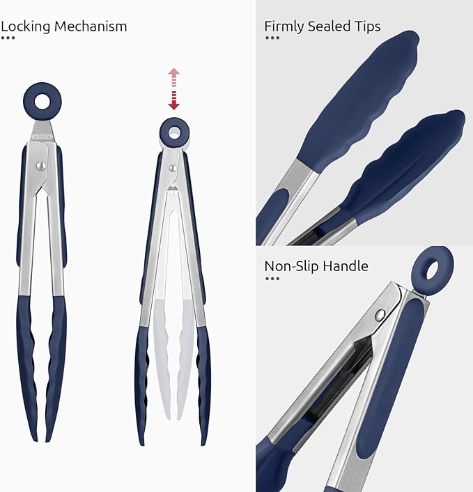 600ºF Heat Proof Kitchen Tong: U-Taste 7" Silicone Cooking Tong - Image 6