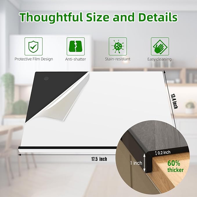 Acrylic Cutting Board with Counter Lip | 60% Thicker & Durable | BPA-Free & - Image 6