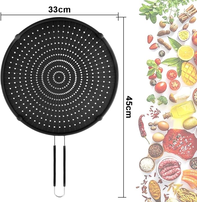Silicone Splatter Screen for Frying Pan, 13inch Grease Splatter Guard, - Image 2
