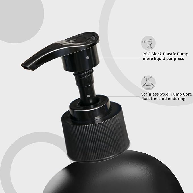 MOMEEMO Matte Black Soap Dispenser Bathroom Set, Contains Lotion and Hand Soap - Image 4