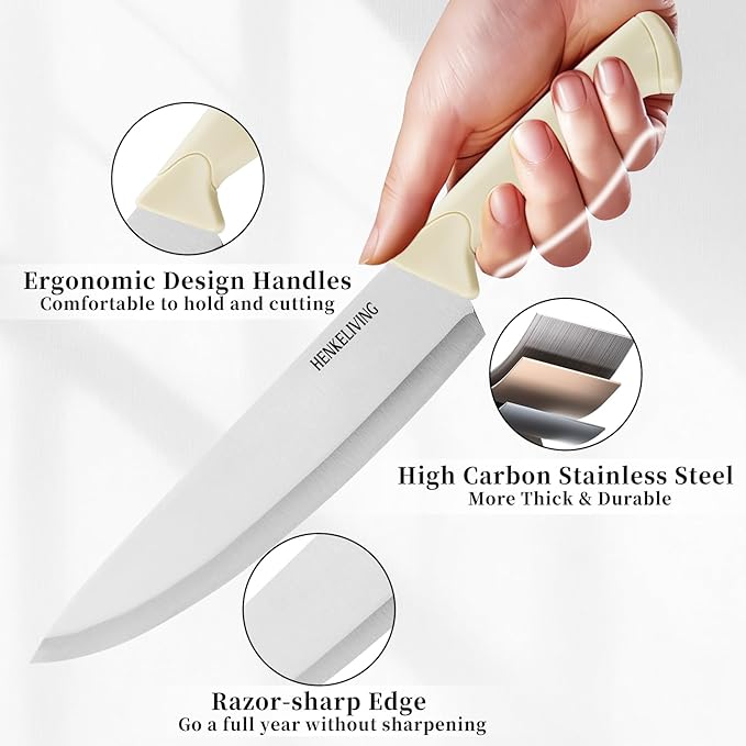 Knife Set, 6-Piece Kitchen Knife Set, German High Carbon Stainless Steel - Image 3