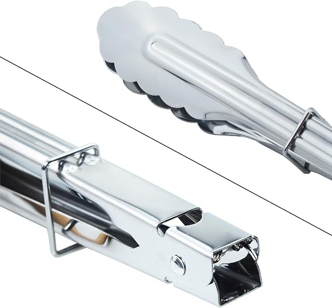 HINMAY Stainless Steel Serving Tongs Grilling Tongs - Image 4