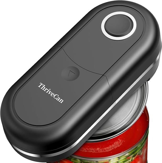 Electric Can Opener, One Touch Automatic Smooth Edge, Hands Free Side Cut Can by ThriveCan