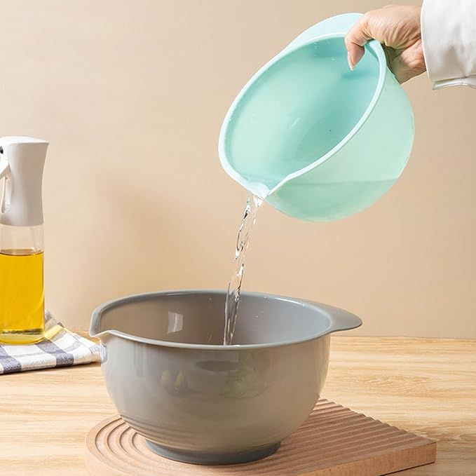 Set of 3 Mixing Bowls with Pour Spout-Nesting Design Saves Space - Image 5