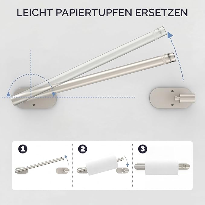 Paper Towel Holder Under Cabinet, Self Adhesive or Wall Mounted SUS304 - Image 2
