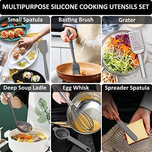 Silicone Kitchen Utensils Set, 16-Piece Silicone Cooking Utensils by Deedro