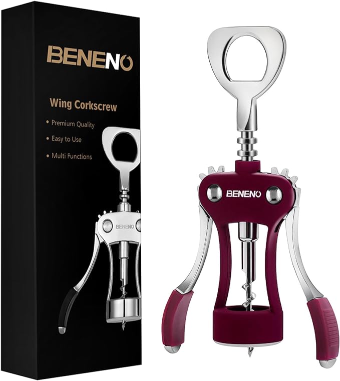 Beneno Wine Opener, Zinc Alloy Premium Wing Corkscrew by Beneno