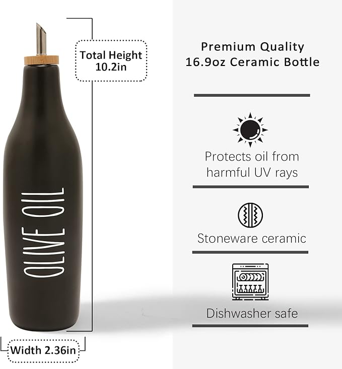 HOMCDALY Ceramic Olive Oil Dispenser - Image 3