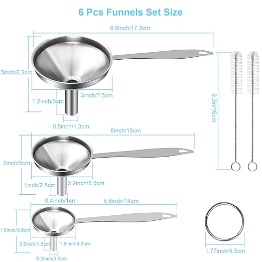 Large Small Funnel Set of 3, Food Grade Mini Funnels - Image 2