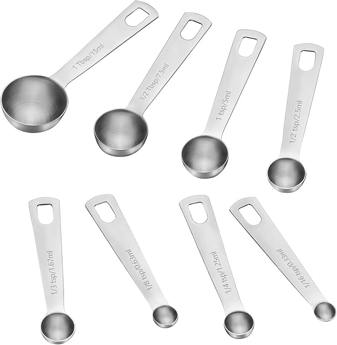 17 Piece Stainless Steel Measuring Cups and Spoons Set, - Image 6