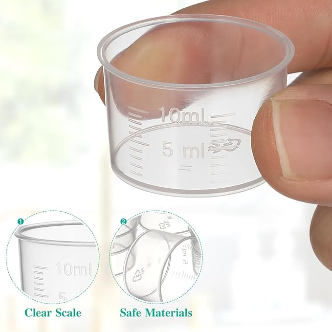 TOYANDONA Disposable Measuring Cup Set Pack of 100 Clear Plastic Measuring Cup - Image 3