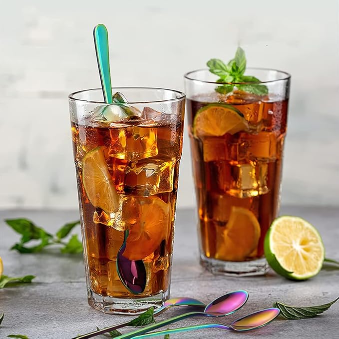 IQCWOOD Rainbow Long Handle Iced Tea Spoons, 9-Inch Ice Cream Coffee Stirring - Image 3