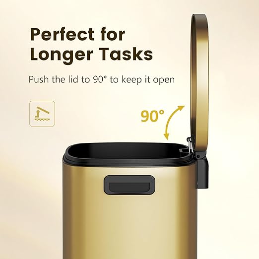 ELPHECO Kitchen Trash Can with Lid Soft Close, 13 Gallon / 50L Stainless Steel - Image 7
