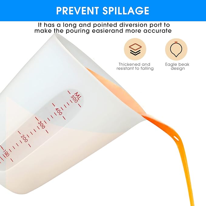 ZUYEE Silicone Measuring Cups Flexible Measure Melting Cups - Image 4