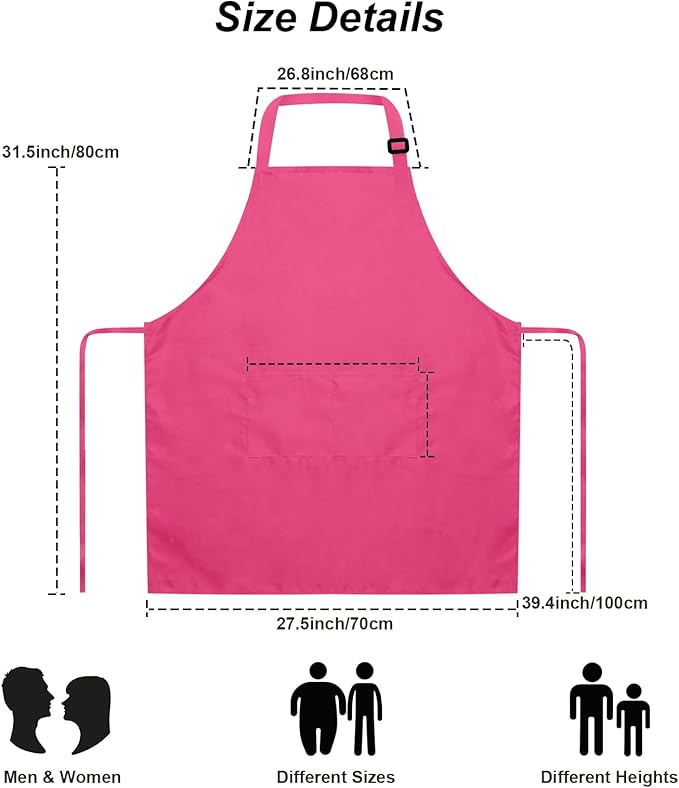 15 Pcs Adult Aprons Bulk with Pockets Adjustable Bib Chef Apron - Image 5