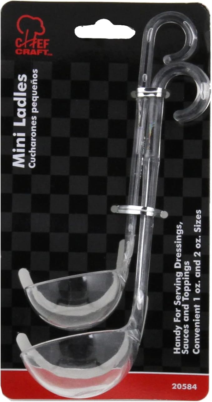 Chef Craft Plastic Dressing and Sauces Ladles, 1 Ounce 5.5 Inch and 2 Ounce 6 - Image 2