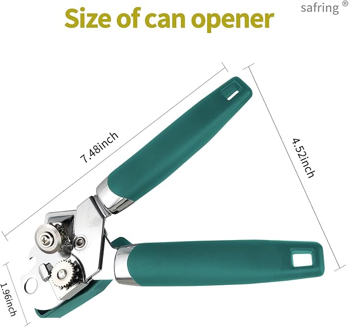 Safring Can Opener Manual, Handheld Strong Heavy Duty Stainless Steel Can Opener - Image 2