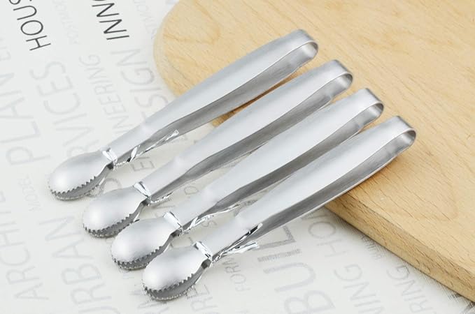 HINMAY 5" Mini Serving Tongs Set, Tiny Stainless Steel Small Tongs - Image 4