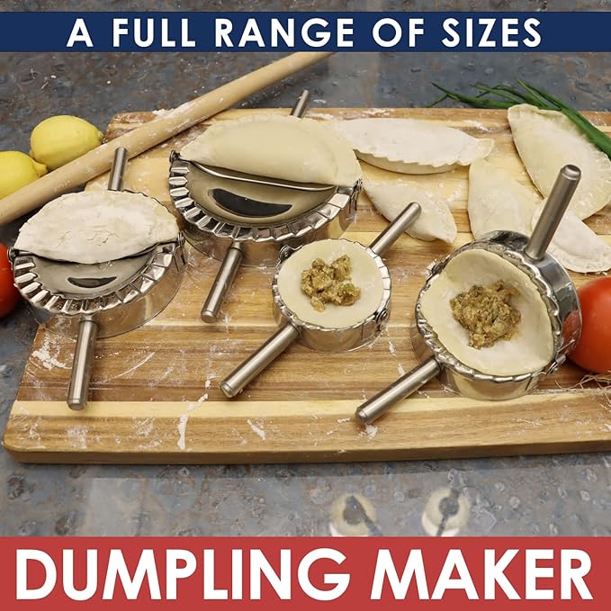 KAYCROWN 4.75 Inch Empanada Press, Stainless Steel Dumpling Maker Dough Cutter - Image 8