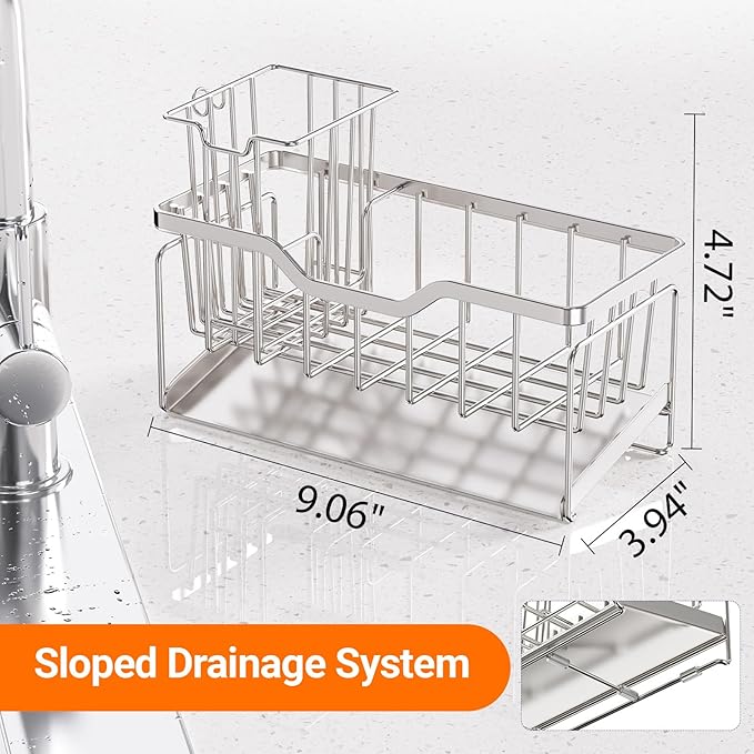 StorageRight Kitchen Sink Caddy Organizer, Rustproof Sponge Holder - Image 5