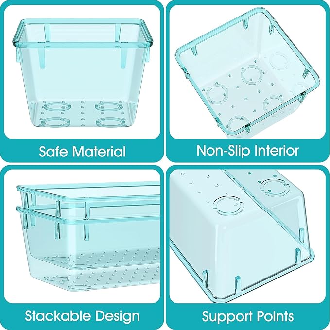 StorMiracle 23 PCS Clear Plastic Drawer Organizers Set, 4 Size Desk Drawer - Image 3