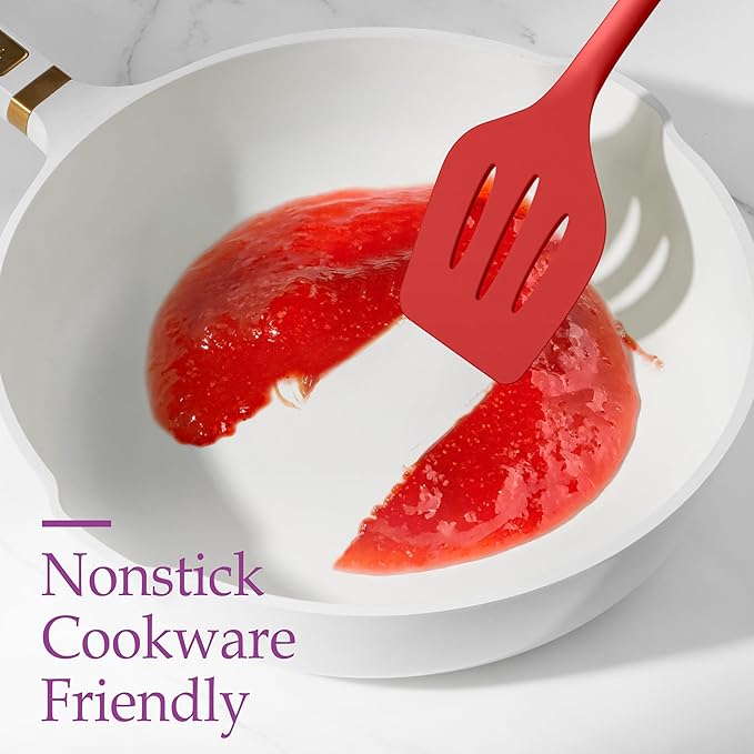 LIANYU 8Pcs Kitchen Cooking Utensils Set, Silicone Utensils Spatula Set - Image 8