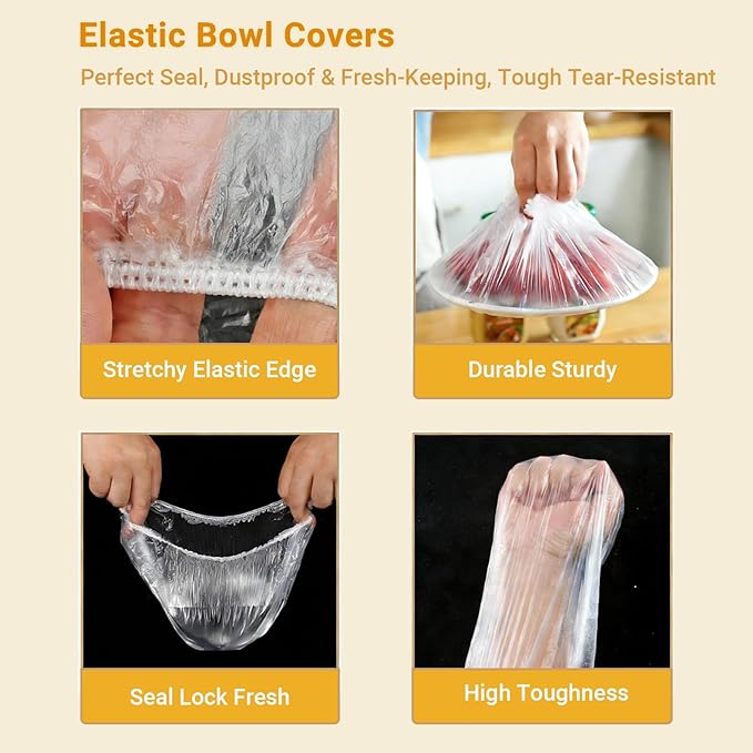 100Pcs Extra Large Plastic Bowl Covers Fits 6-13 Inch Bowls, Elastic Reusable - Image 7