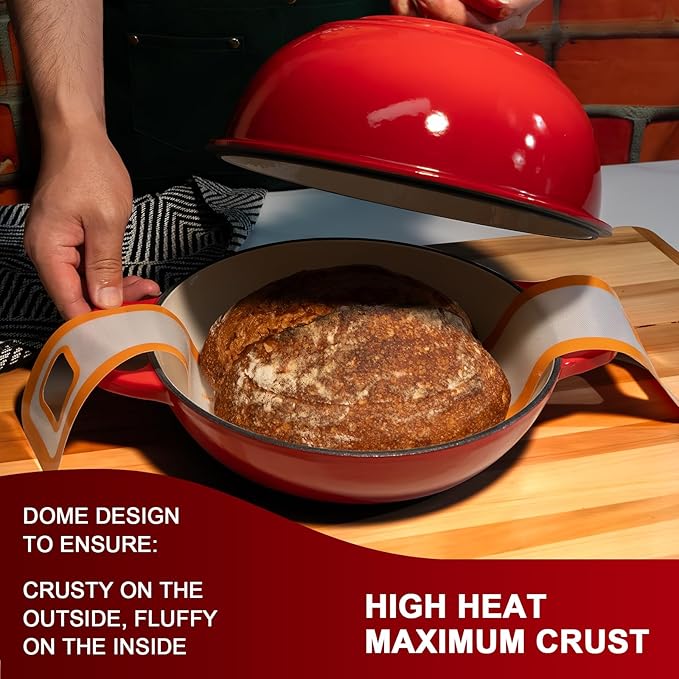 AHJ 6QT Dutch Oven For Bread Baking, Enameled Cast Iron Dutch Oven Pot - Image 5