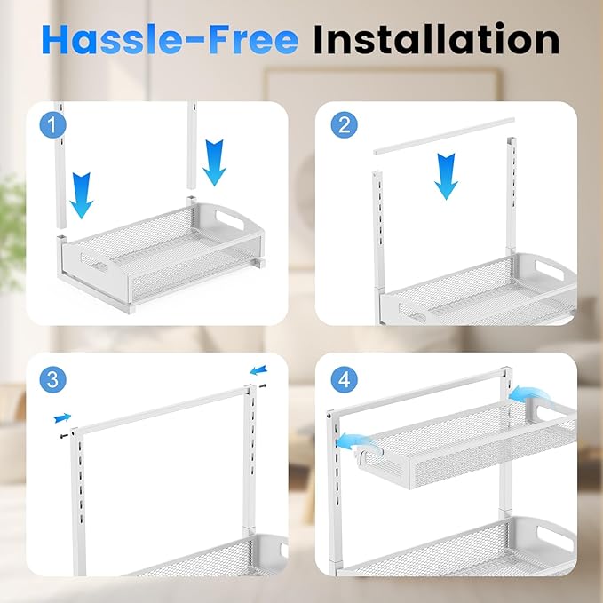 Petiza Metal Under Sink Organizer, Pull Out Cabinet Organizer Rack - Image 9