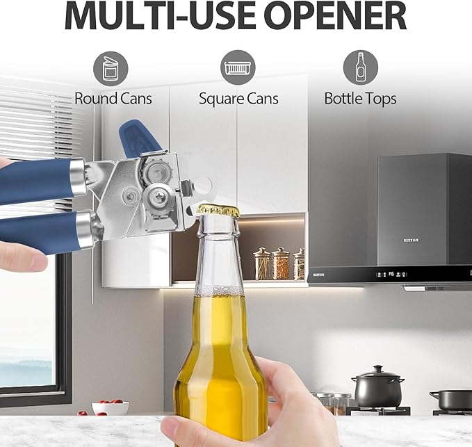 Safring Can Opener Manual, Heavy Duty Handheld Strong Can Opener - Image 5