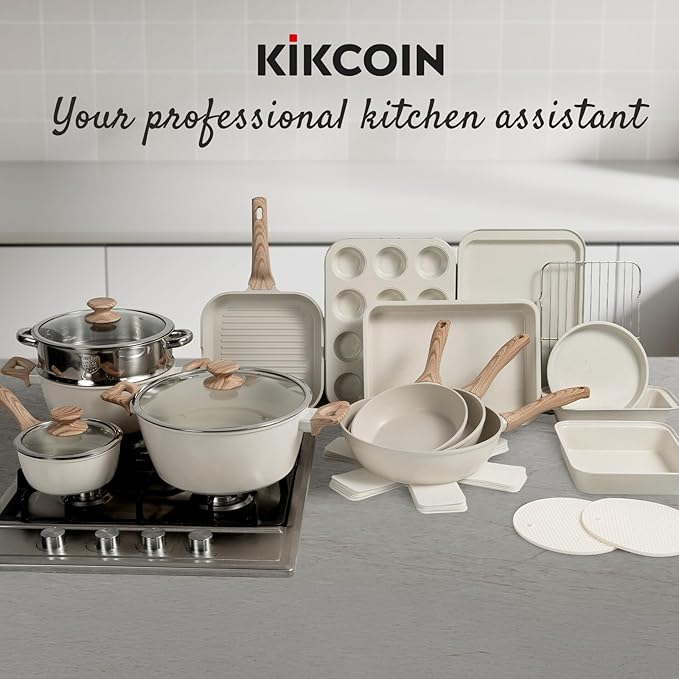 Kikcoin Pots and Pans Set Non Stick 31 Piece Kitchen Nonstick Cooking Cookware - Image 7