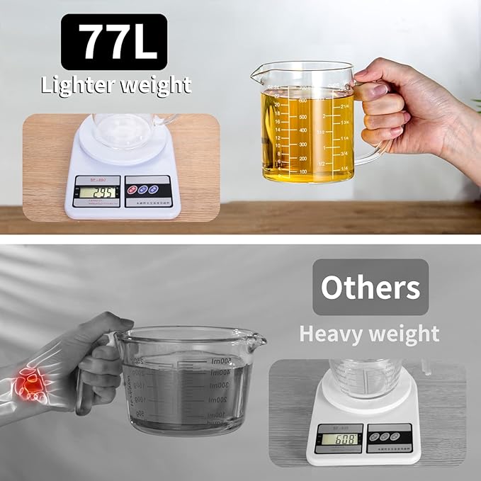 77L Glass Measuring Cup, High Borosilicate Glass Beaker - Image 3