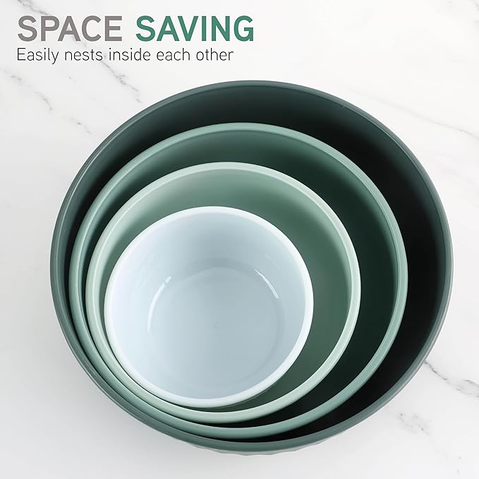 COOK WITH COLOR Prep Bowls with Lids- Wide and Deep Nesting Plastic Small - Image 4