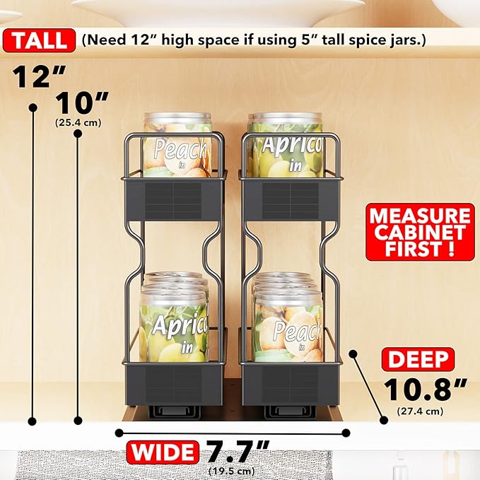 SpaceAid Pull Out Spice Rack Organizer - Image 2