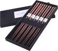 GLAMFIELDS Reusable Chopsticks Japanese Natural Wooden Classic Style 5 Pairs by GLAMFIELDS