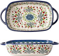 Vintage Style Tulip Flower Pattern Ceramic Bakeware Casserole Dish Baking Pan by Bicuzat
